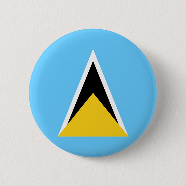 Badge Rond 5 Cm Drapeau de Sainte-Lucie (Devant)
