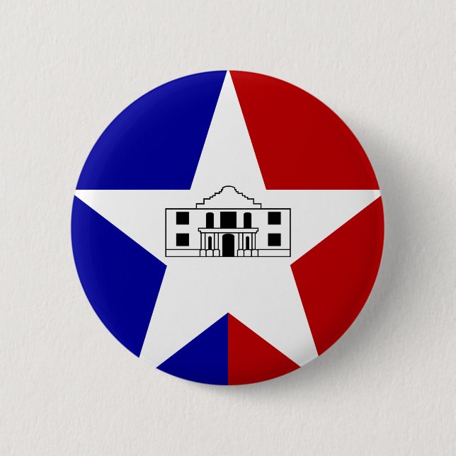 Badge Rond 5 Cm Drapeau de San Antonio, Texas Button (Devant)