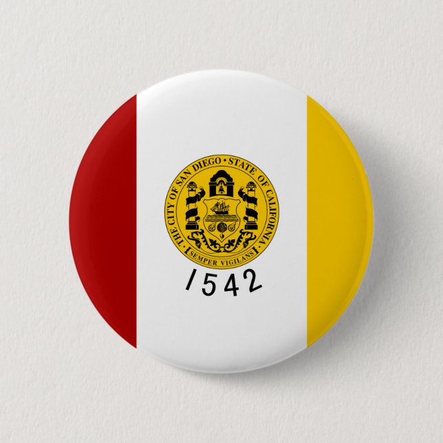 Badge Rond 5 Cm Drapeau de San Diego (Devant)