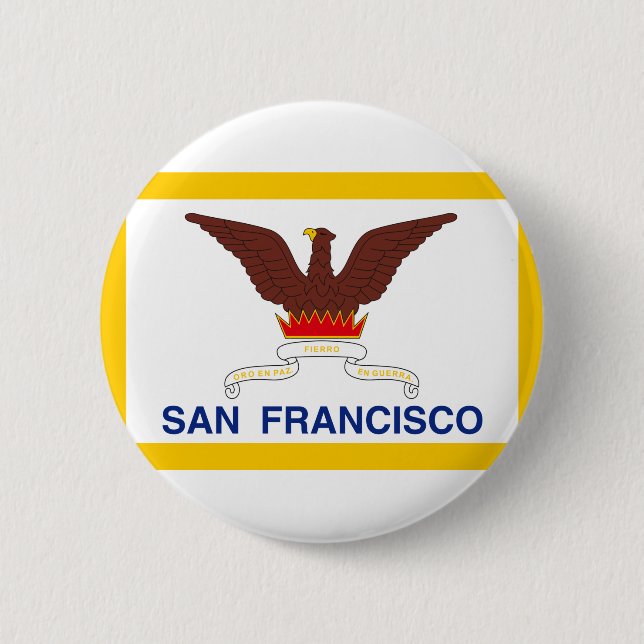 Badge Rond 5 Cm Drapeau de San Francisco, Californie Bouton Pinbac (Devant)