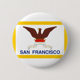 Badge Rond 5 Cm Drapeau de San Francisco, Californie Bouton Pinbac