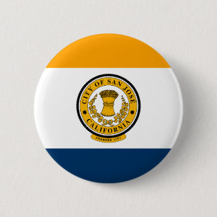Badge Rond 5 Cm Drapeau de San Jose, Californie