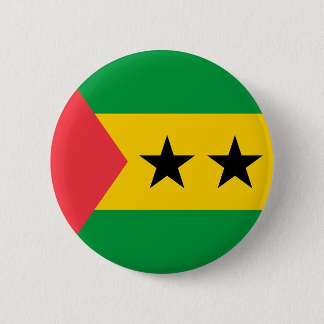 Badge Rond 5 Cm Drapeau de Sao Tomé-et-Principe (Devant)
