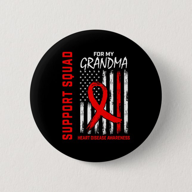 Badge Rond 5 Cm Drapeau de sensibilisation à la maladie cardiaque  (Devant)