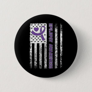 Badge Rond 5 Cm Drapeau de sensibilisation à l'épilepsie violette 