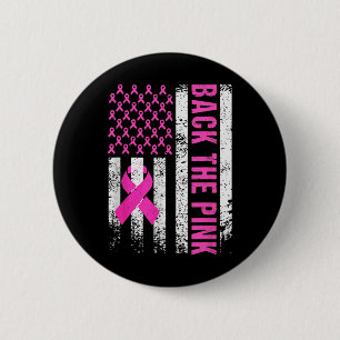 Badge Rond 5 Cm Drapeau de sensibilisation au cancer du sein rose