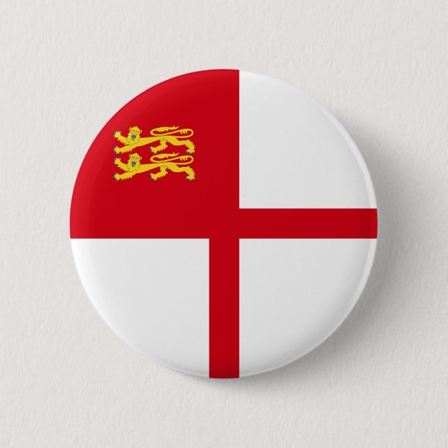 Badge Rond 5 Cm Drapeau de Sercq (Devant)