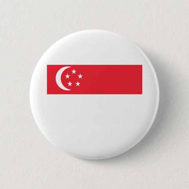 Badge Rond 5 Cm Drapeau de Singapour (Devant)