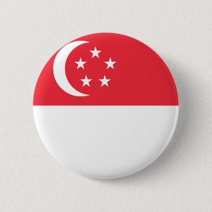 Badge Rond 5 Cm Drapeau de Singapour