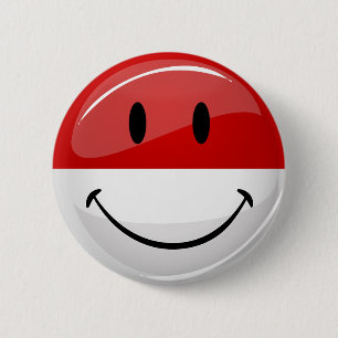 Badge Rond 5 Cm Drapeau de sourire du Monaco