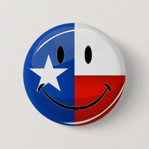 Badge Rond 5 Cm Drapeau de sourire du Texas