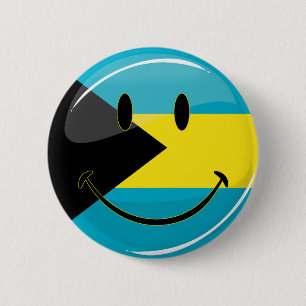 Badge Rond 5 Cm Drapeau de sourire rond brillant de Bahamain
