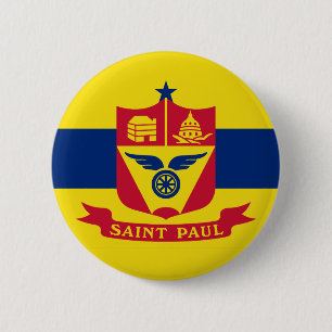 Badge Rond 5 Cm Drapeau de St Paul, Bouton du Minnesota