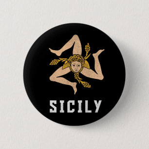 Badge Rond 5 Cm Drapeau de style Vintage Sicile