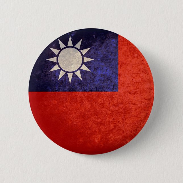 Badge Rond 5 Cm Drapeau de Taïwan (Devant)