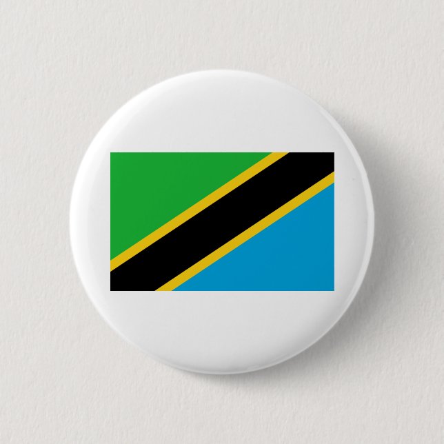 Badge Rond 5 Cm Drapeau de Tanzanie (Devant)