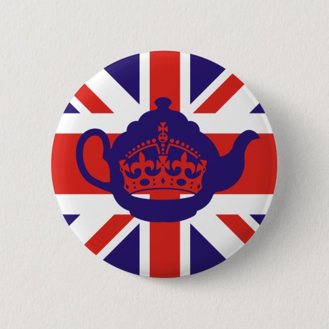 Badge Rond 5 Cm Drapeau de thé britannique (Devant)