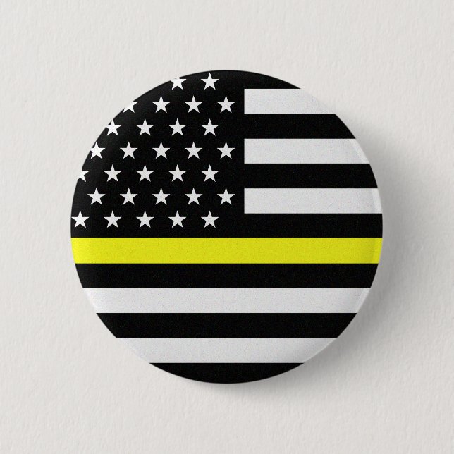 Badge Rond 5 Cm Drapeau de Thin Yellow (Devant)