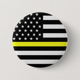 Badge Rond 5 Cm Drapeau de Thin Yellow