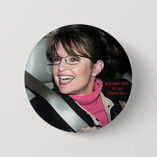 Badge Rond 5 Cm drapeau de tour de sarah_palin pour la goupille (Devant)
