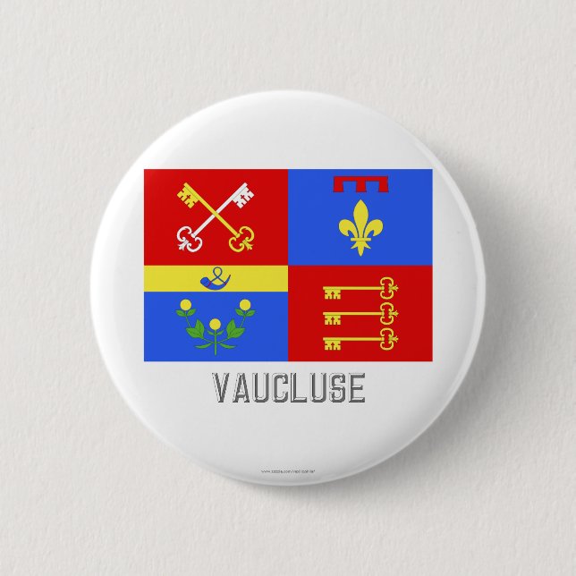 Badge Rond 5 Cm Drapeau de Vaucluse avec le nom (Devant)