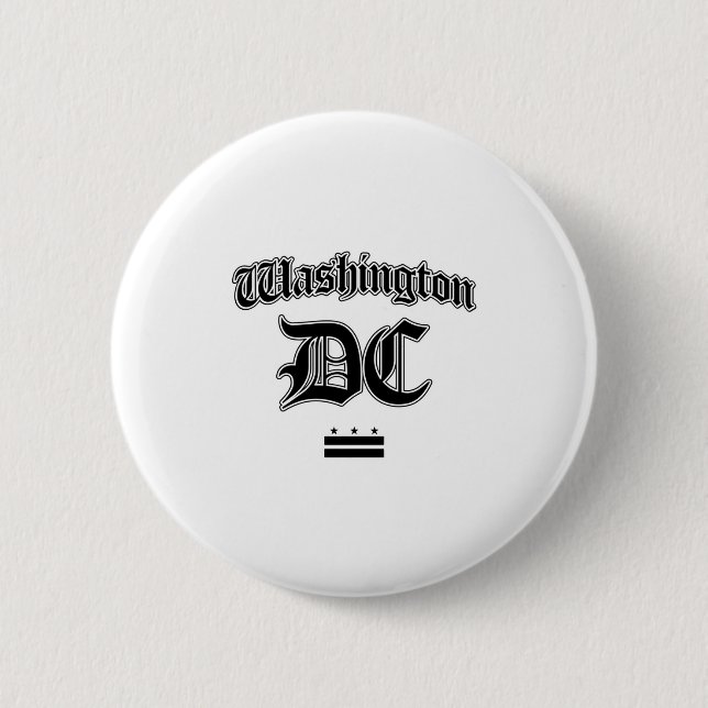 Badge Rond 5 Cm Drapeau de Washington Dc Souvenir Manches Longues  (Devant)