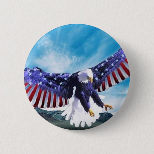 Badge Rond 5 Cm Drapeau d'Eagle (Devant)