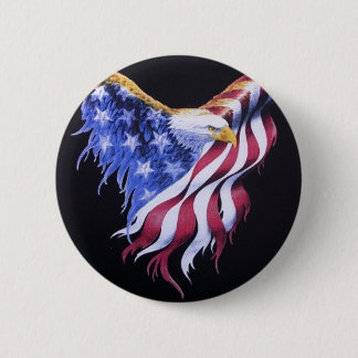 Badge Rond 5 Cm Drapeau d'Eagle d'Américain