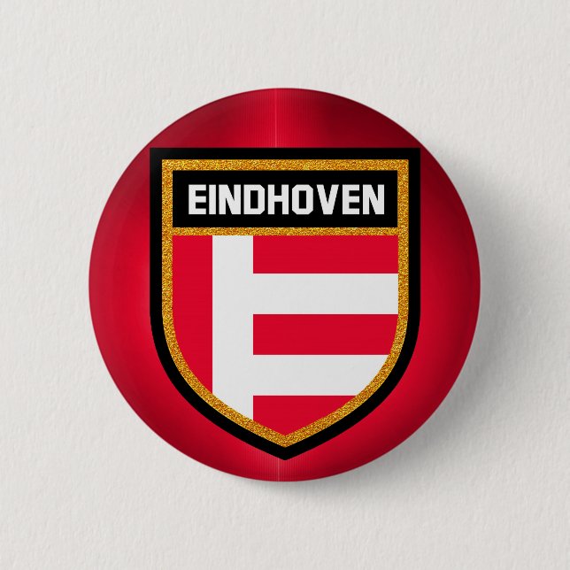 Badge Rond 5 Cm Drapeau d'Eindhoven (Devant)