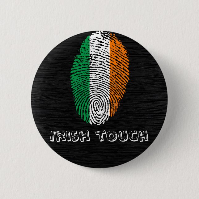 Badge Rond 5 Cm Drapeau d'empreinte digitale de contact (Devant)