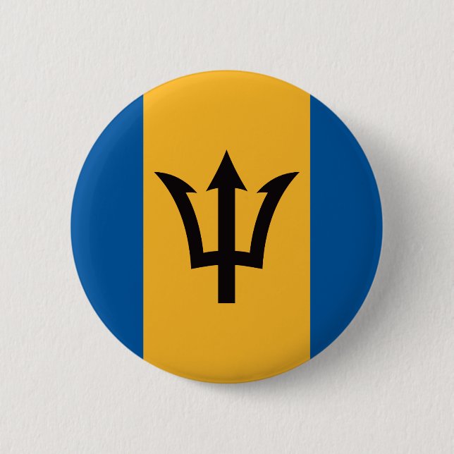 Badge Rond 5 Cm Drapeau des Barbade (Devant)