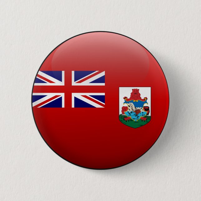 Badge Rond 5 Cm Drapeau des Bermudes (Devant)
