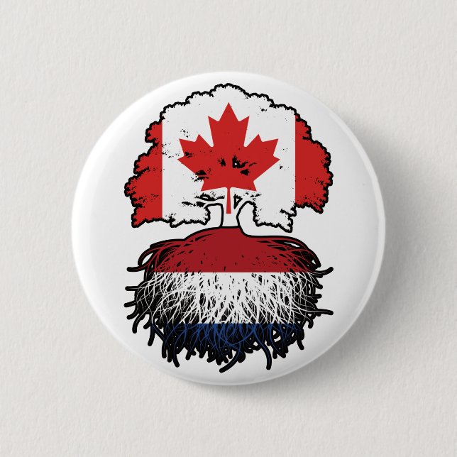 Badge Rond 5 Cm Drapeau des Eaux Profondes du Canada Pays-Bas (Devant)