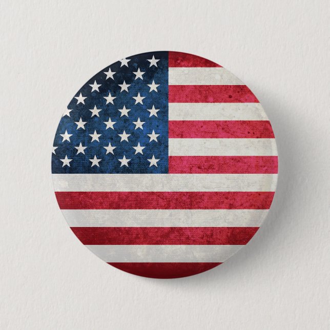 Badge Rond 5 Cm Drapeau des Etats-Unis (Devant)