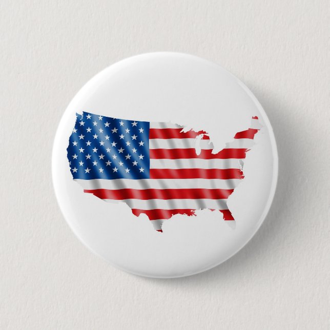 Badge Rond 5 Cm Drapeau des Etats-Unis (Devant)