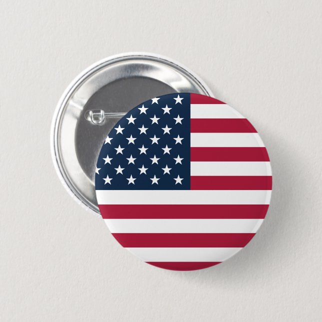 Badge Rond 5 Cm Drapeau des États-Unis d'Amérique (Devant & derrière)