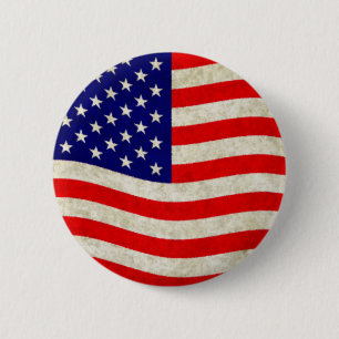 Badge Rond 5 Cm Drapeau des États-Unis d'Amérique - grungy