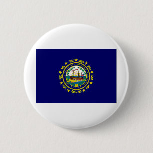 Badge Rond 5 Cm Drapeau des Etats-Unis New Hampshire