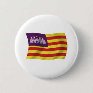 Badge Rond 5 Cm Drapeau des Îles Baléares Bouton