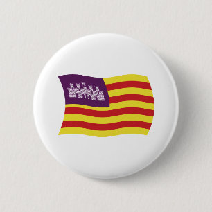 Badge Rond 5 Cm Drapeau des Îles Baléares Bouton