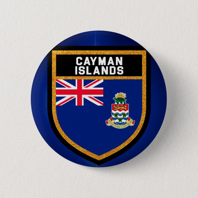 Badge Rond 5 Cm Drapeau des Îles Caïman (Devant)