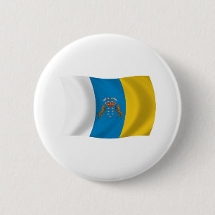 Badge Rond 5 Cm Drapeau des Îles Canaries Bouton