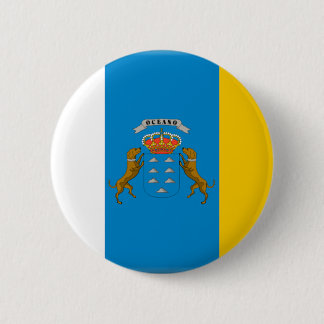 Badge Rond 5 Cm Drapeau des Îles Canaries (Espagne)