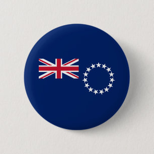 Badge Rond 5 Cm Drapeau des Îles Cook