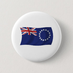 Badge Rond 5 Cm Drapeau des Îles Cook en forme de bouton