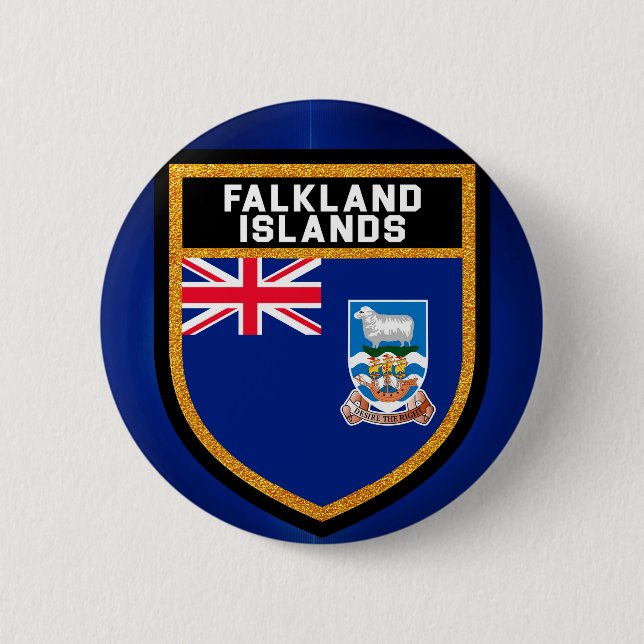 Badge Rond 5 Cm Drapeau des îles Falkland (Devant)