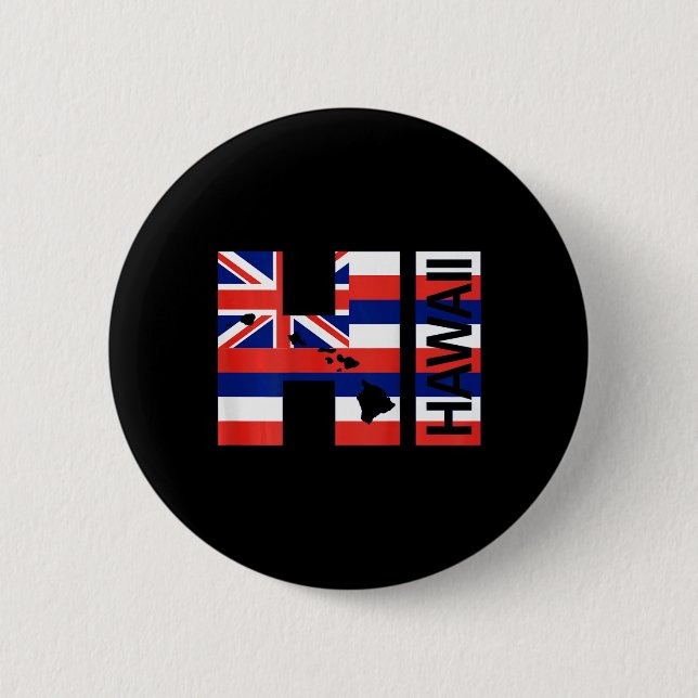 Badge Rond 5 Cm Drapeau des îles hawaïennes salut  (Devant)