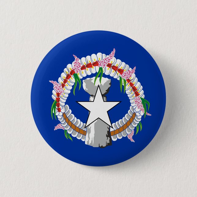 Badge Rond 5 Cm Drapeau des Îles Mariannes du Nord (Devant)