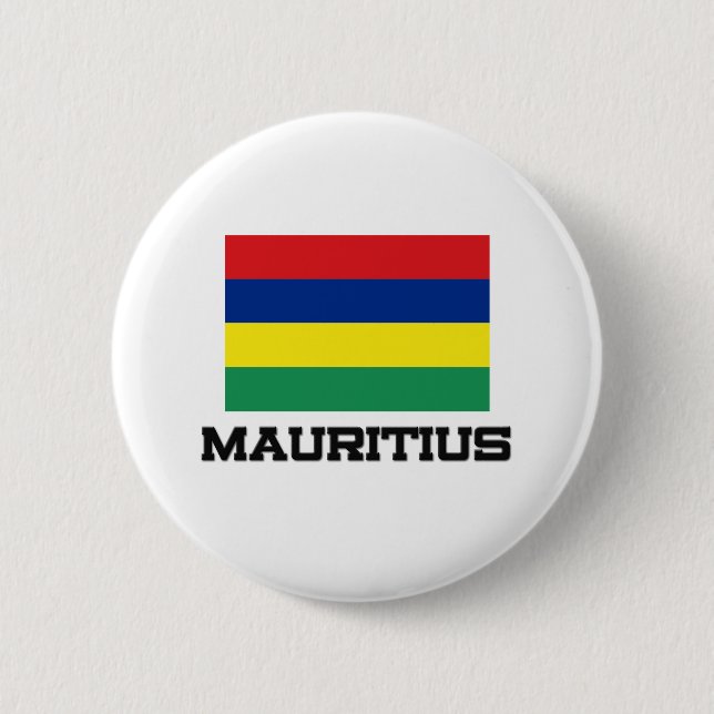Badge Rond 5 Cm Drapeau des Îles Maurice (Devant)