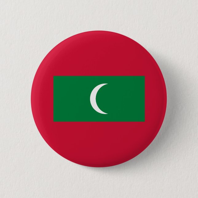 Badge Rond 5 Cm Drapeau des Maldives (Devant)